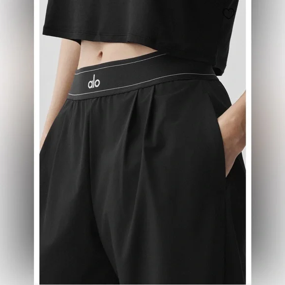 ALO Yoga Black Wide-Leg Lounge Pants - Picture 5 of 11